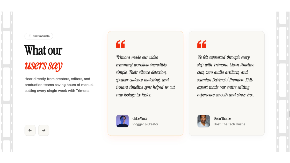 Testimonials - Trimora