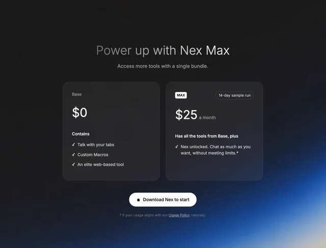 Nex Max Upgrade