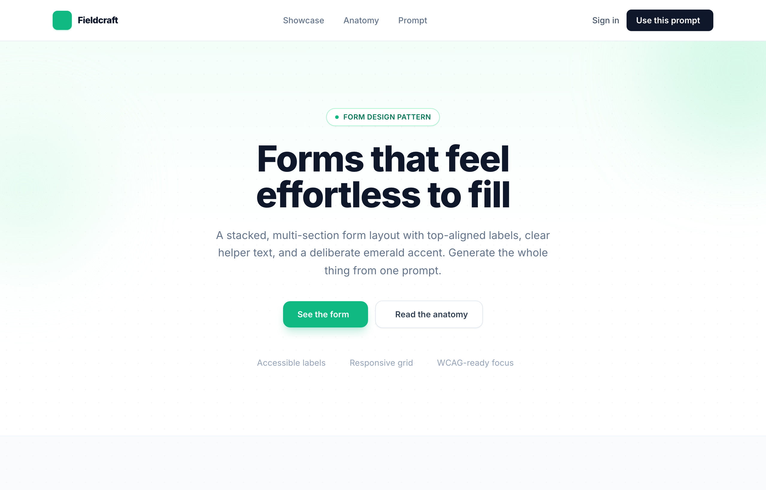 Forms that feel effortless to fill — Fieldcraft