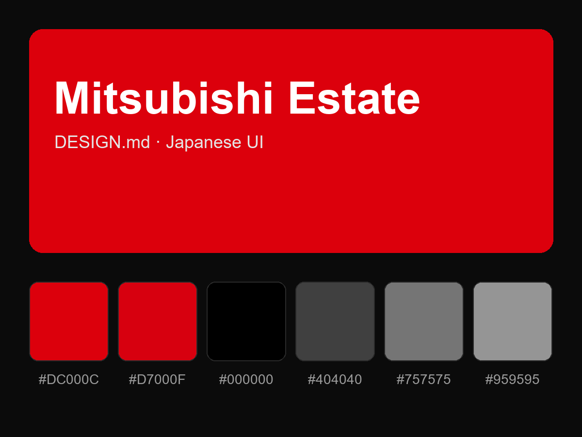 Mitsubishi Estate Style Design System (DESIGN.md, Japanese UI)