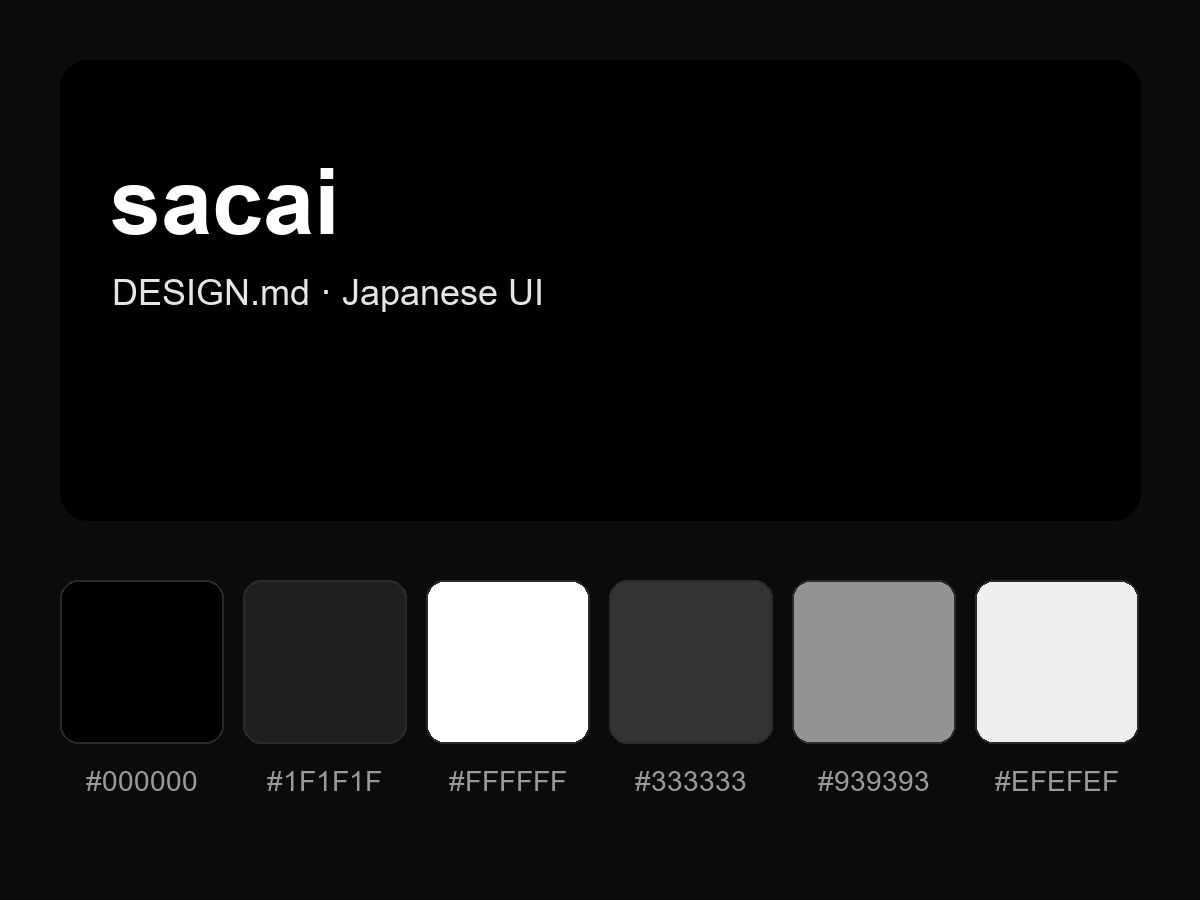 sacai Style Design System (DESIGN.md, Japanese UI)