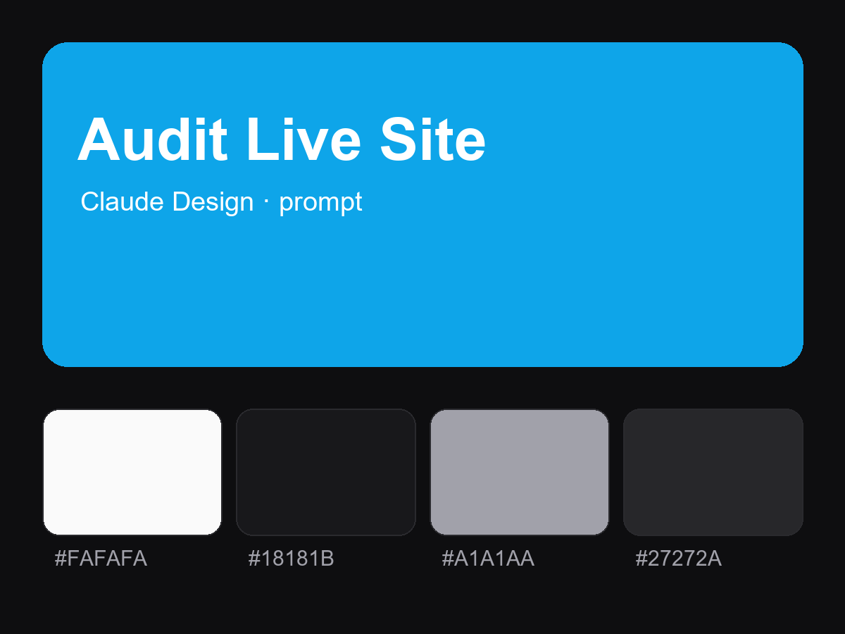 Audit Live Site — Claude Design Prompt