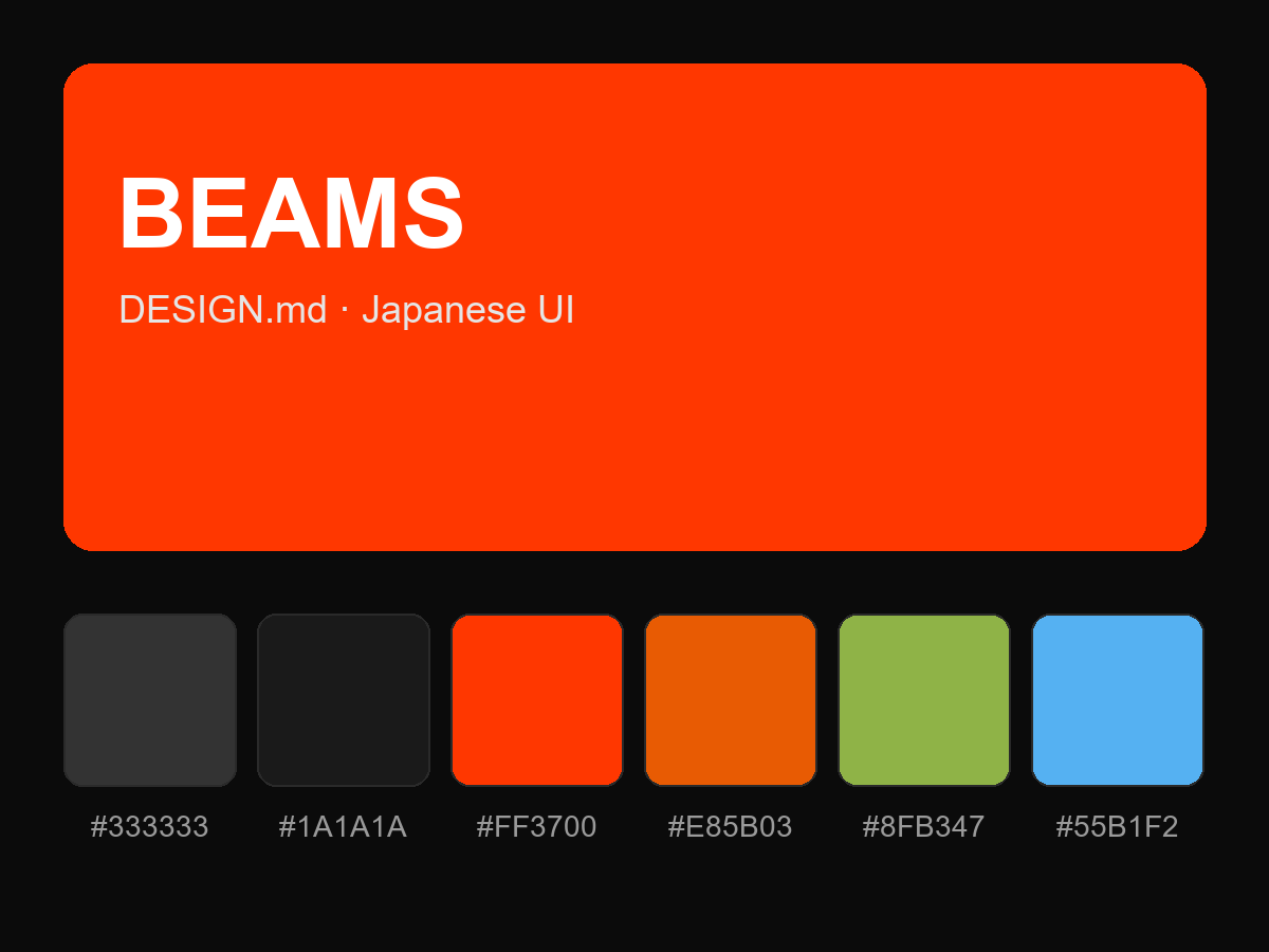 BEAMS Style Design System (DESIGN.md, Japanese UI)