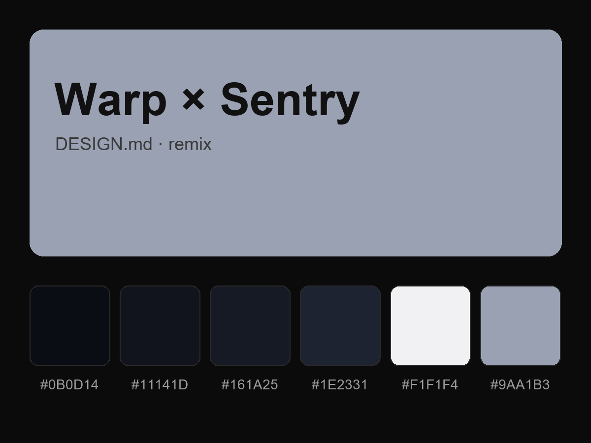 Warp × Sentry Style Design System (Remix, DESIGN.md)