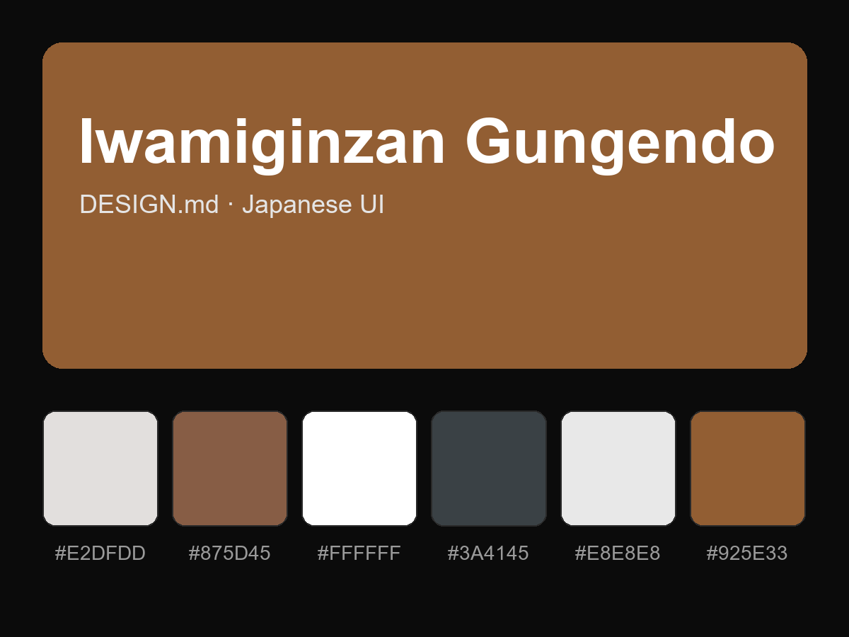 Iwamiginzan Gungendo Style Design System (DESIGN.md, Japanese UI)