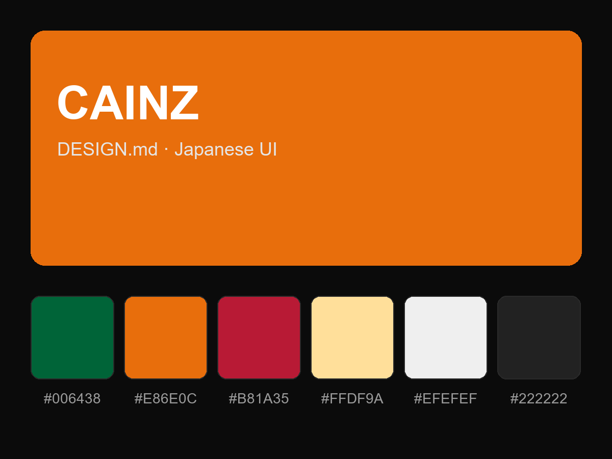 CAINZ Style Design System (DESIGN.md, Japanese UI)
