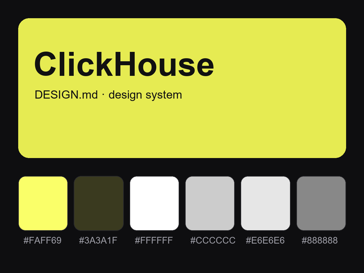 ClickHouse Style Design System (DESIGN.md)
