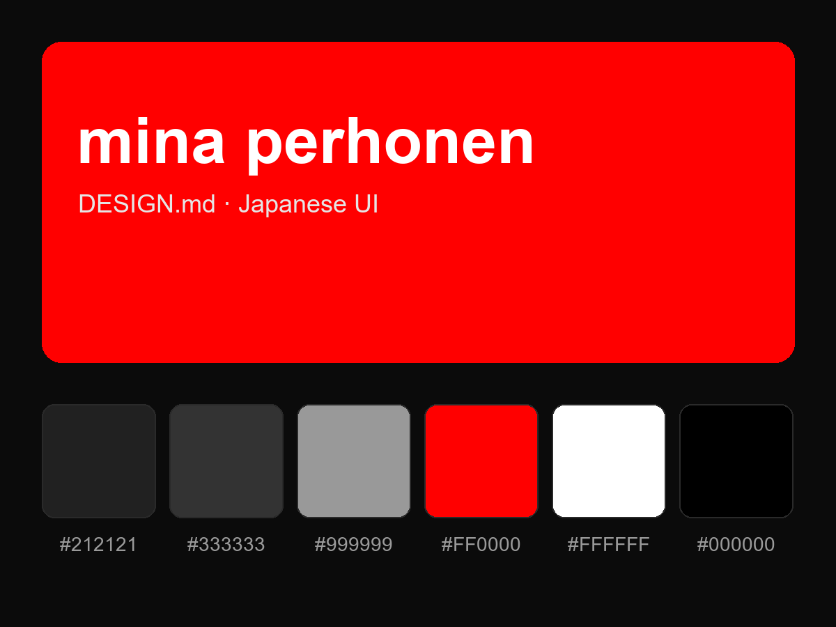 mina perhonen Style Design System (DESIGN.md, Japanese UI)
