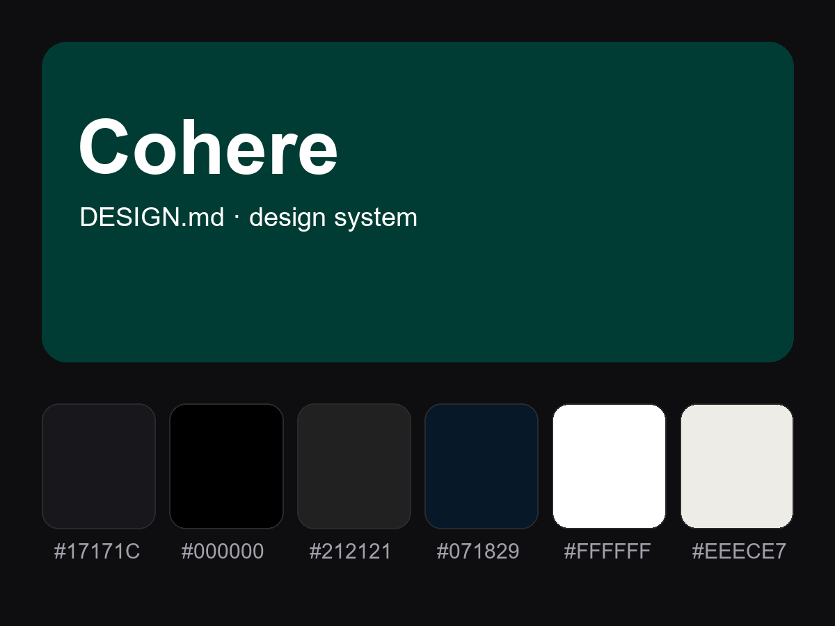 Cohere Style Design System (DESIGN.md)
