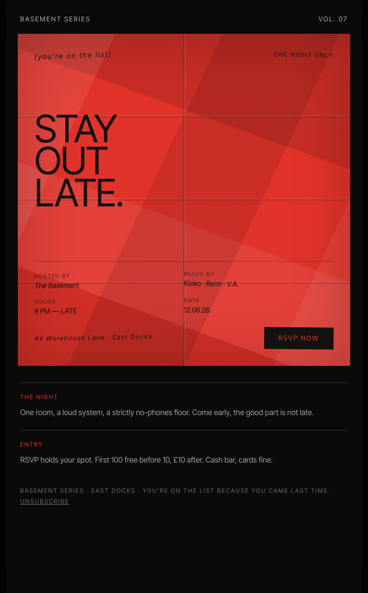 Folded-Paper Club Invite Email