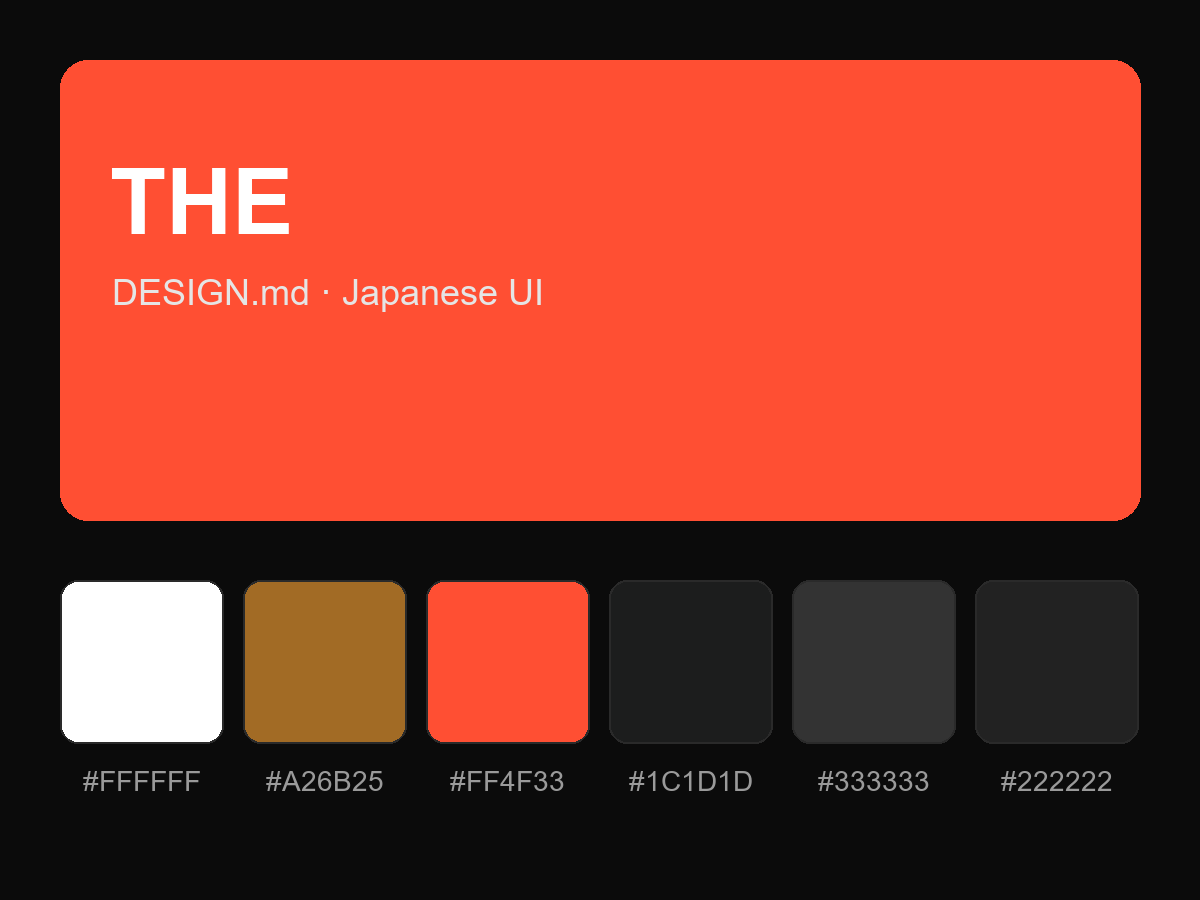 THE Style Design System (DESIGN.md, Japanese UI)
