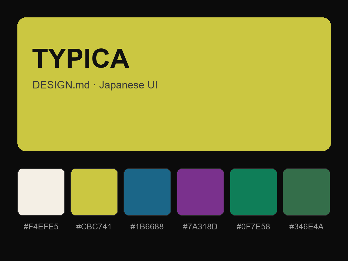 TYPICA Style Design System (DESIGN.md, Japanese UI)