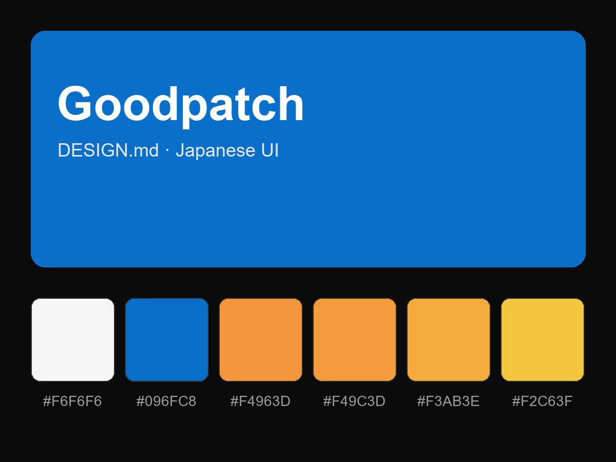 Goodpatch Style Design System (DESIGN.md, Japanese UI)