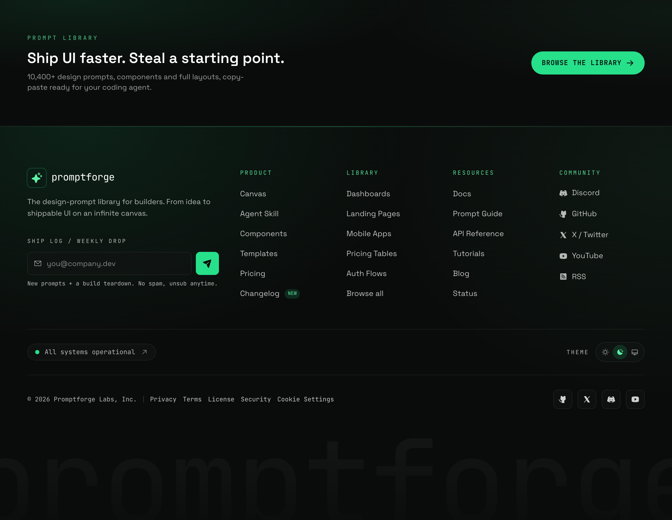 Ink & Acid Mono Sitemap Footer