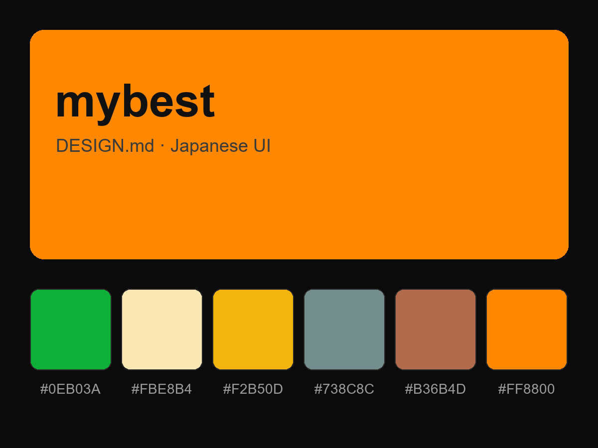 mybest Style Design System (DESIGN.md, Japanese UI)