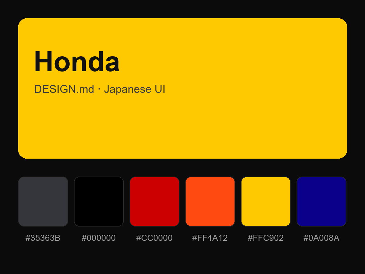Honda (Honda Motor Co., Ltd.) Style Design System (DESIGN.md, Japanese UI)