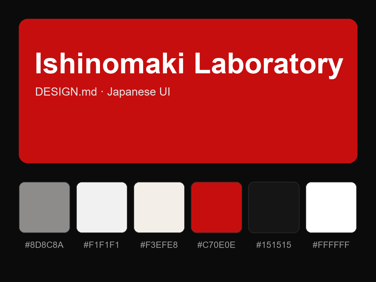 Ishinomaki Laboratory Style Design System (DESIGN.md, Japanese UI)