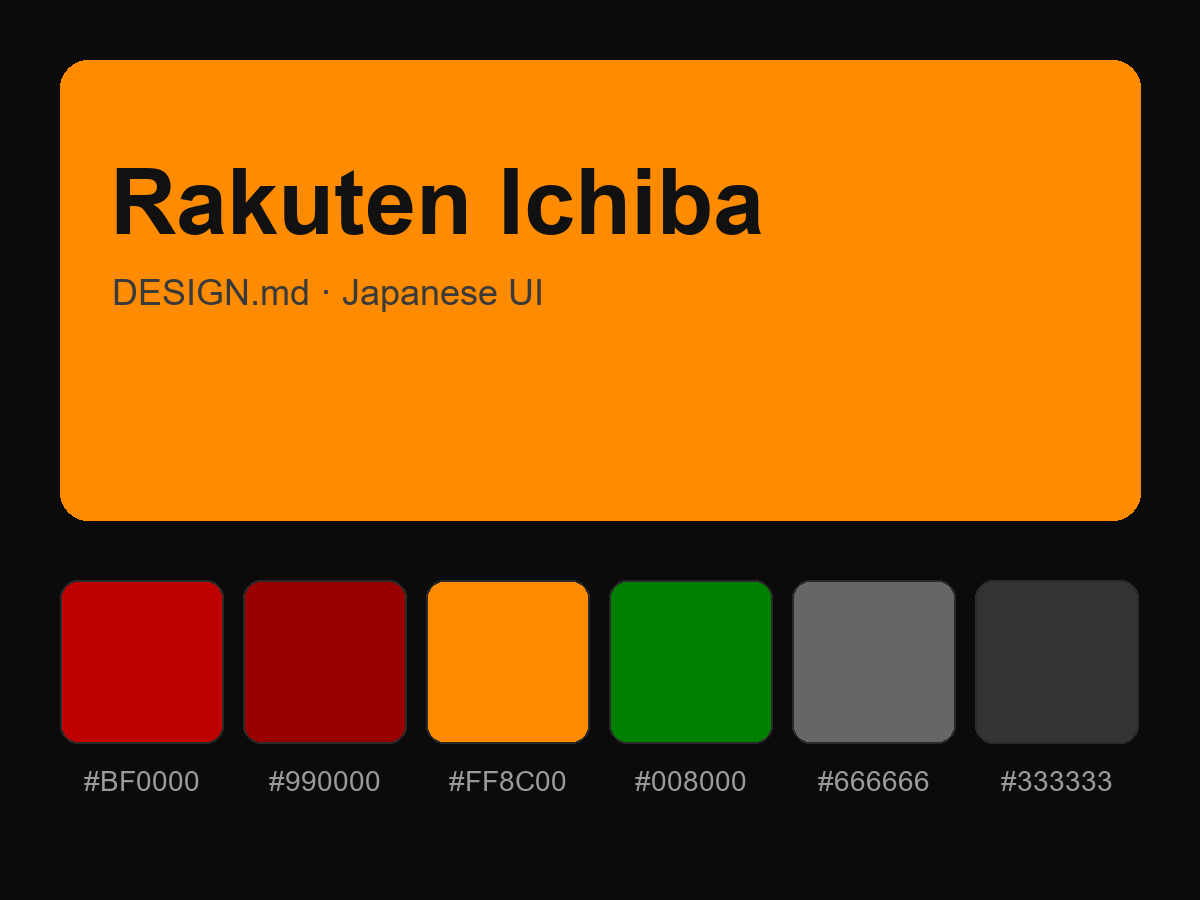 Rakuten Ichiba Style Design System (DESIGN.md, Japanese UI)
