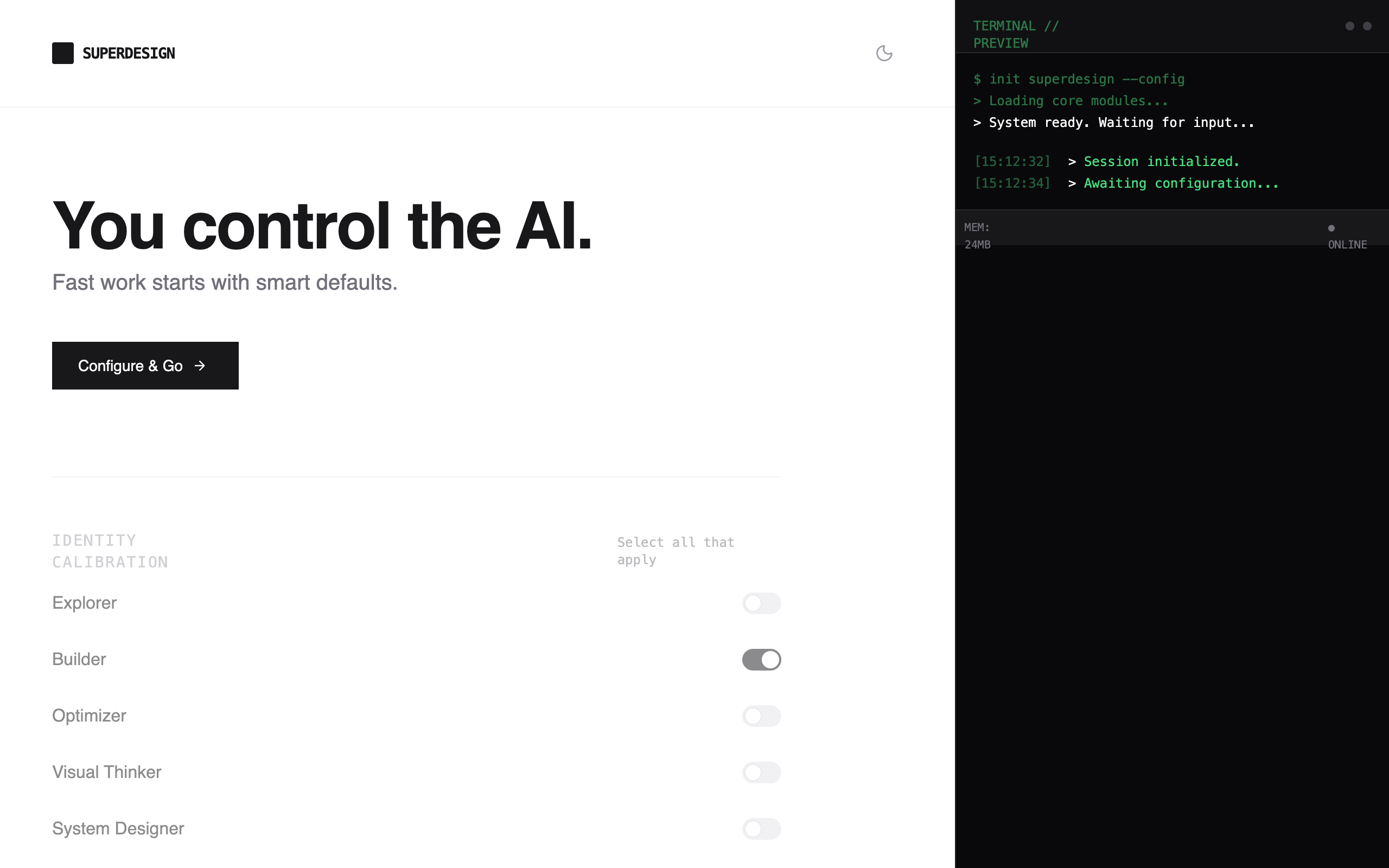 Superdesign Setup - Inline Preview