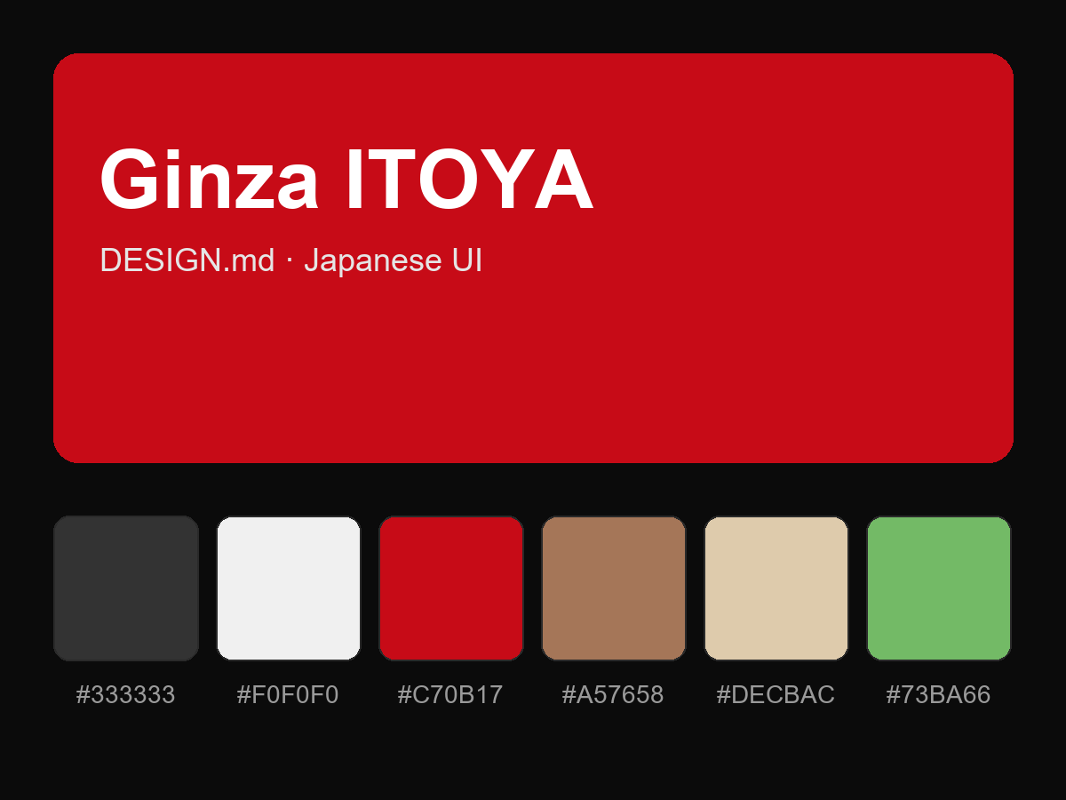 Ginza ITOYA Style Design System (DESIGN.md, Japanese UI)