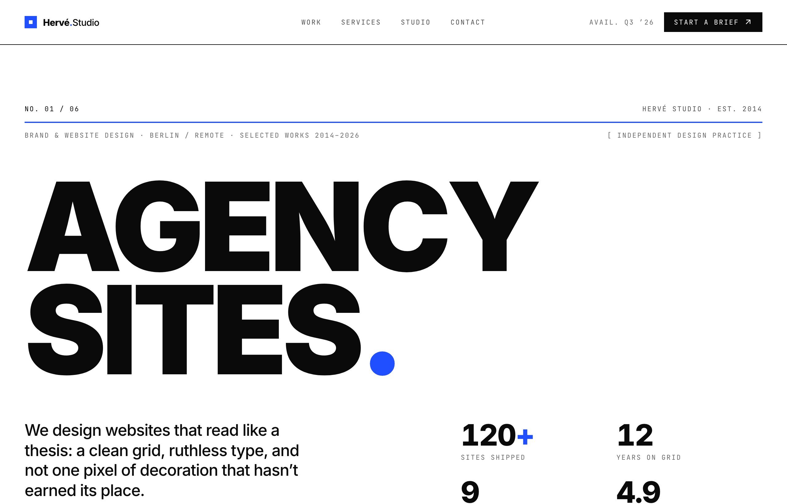 Swiss Grid Agency Layout