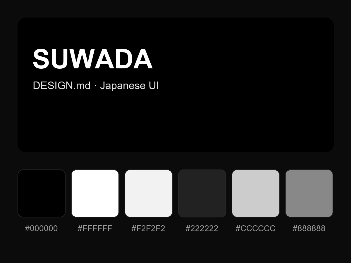 SUWADA (Suwada Manufacturing) Style Design System (DESIGN.md, Japanese UI)