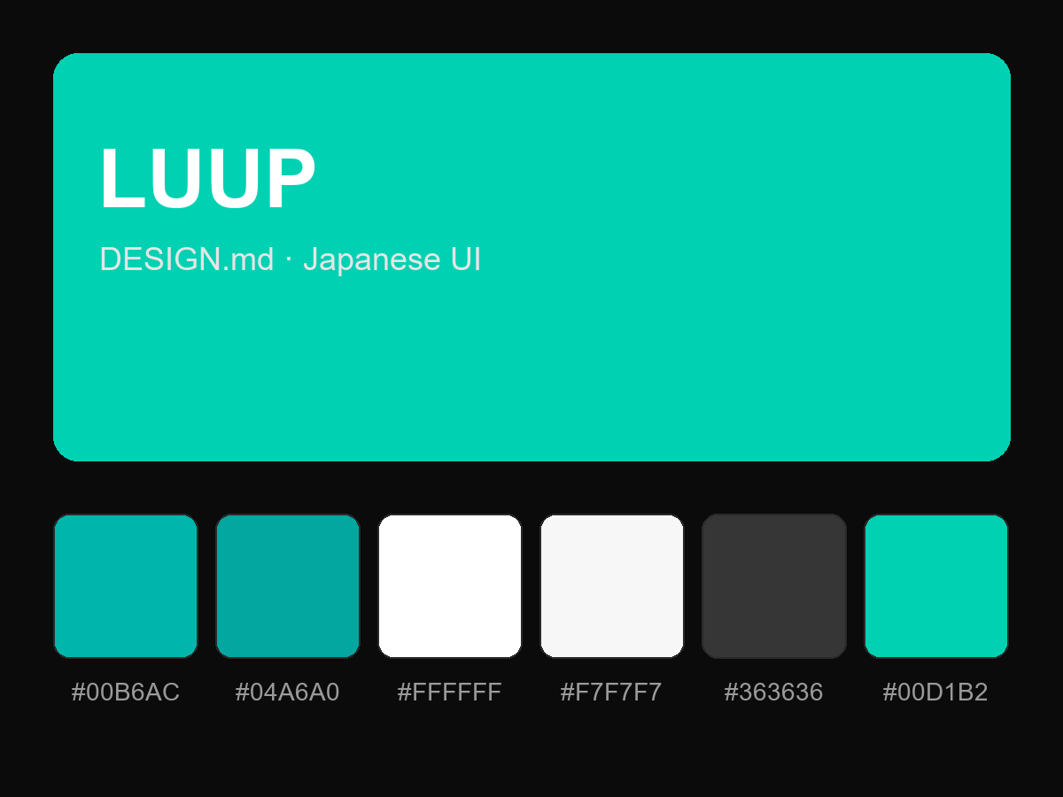 LUUP Style Design System (DESIGN.md, Japanese UI)