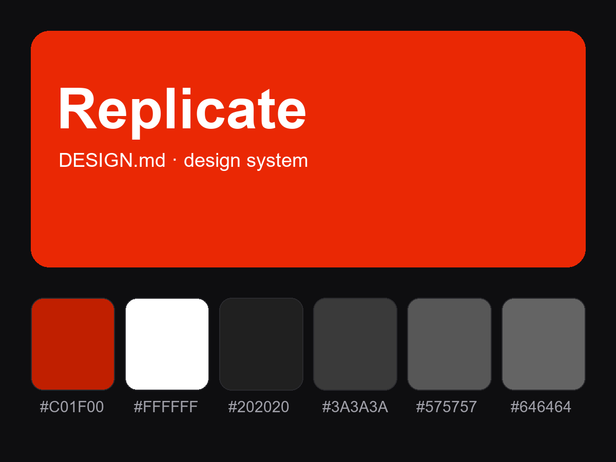 Replicate Style Design System (DESIGN.md)