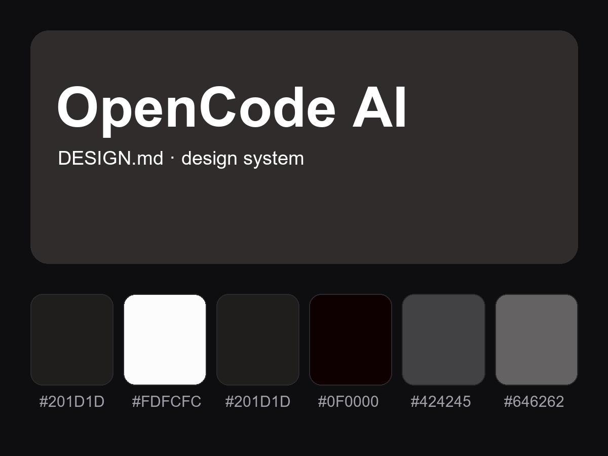 OpenCode AI Style Design System (DESIGN.md)