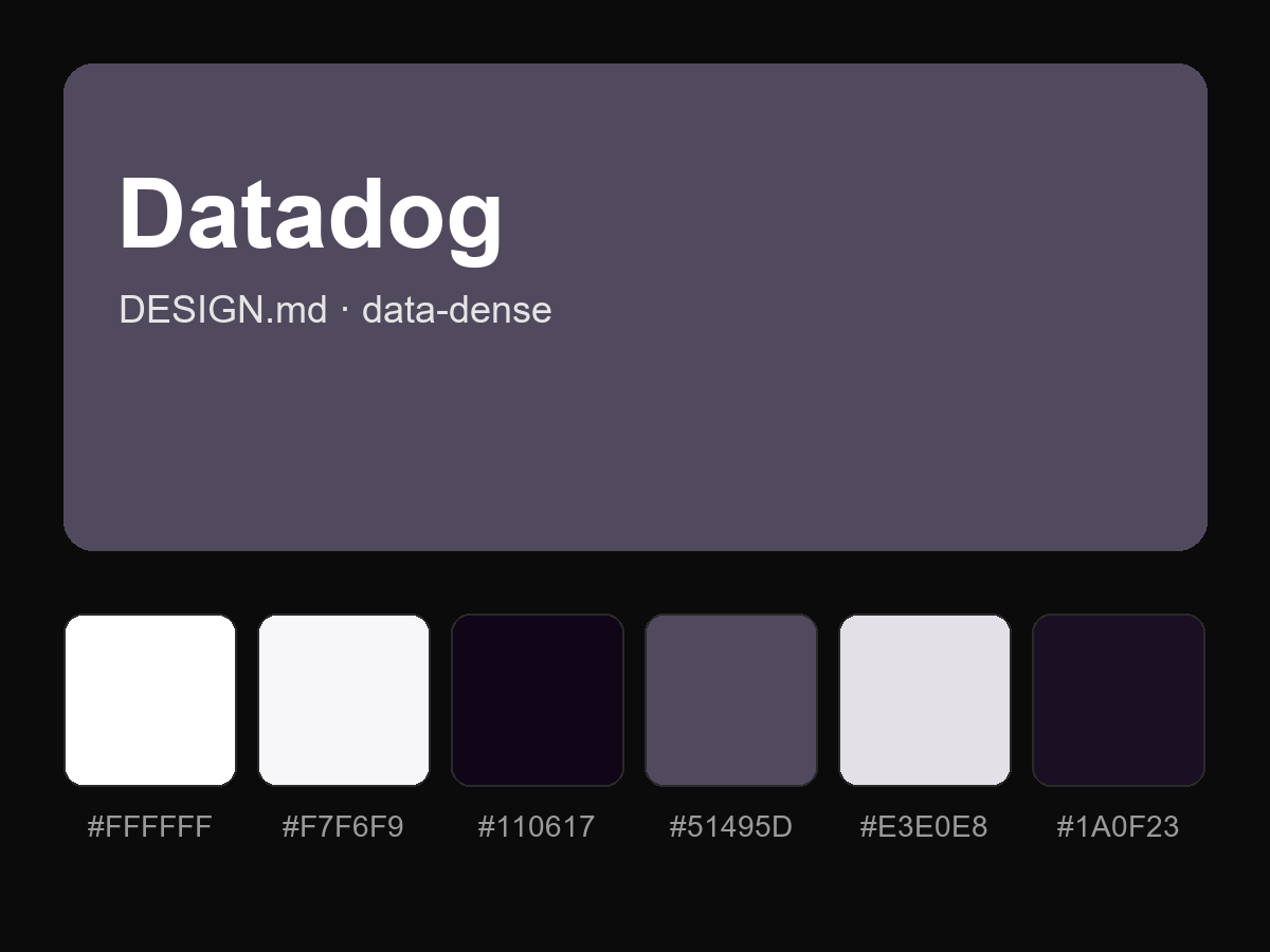 Datadog Style Design System (Data-Dense, DESIGN.md)