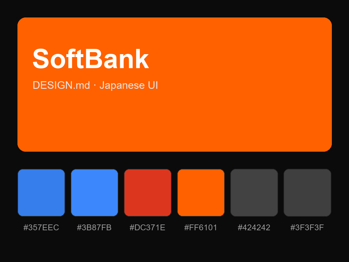 SoftBank Style Design System (DESIGN.md, Japanese UI)