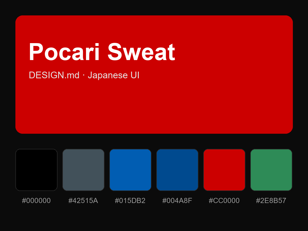 Pocari Sweat Style Design System (DESIGN.md, Japanese UI)