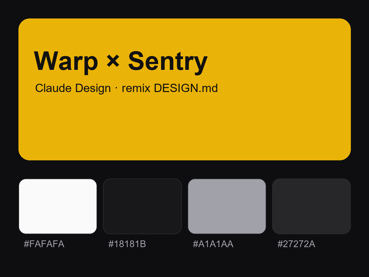 Warp × Sentry — Developer Dashboard With Warmth