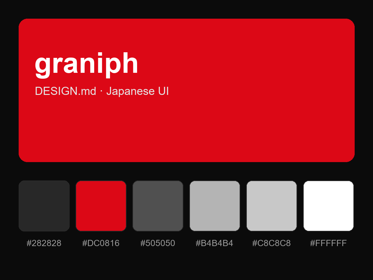 graniph Style Design System (DESIGN.md, Japanese UI)