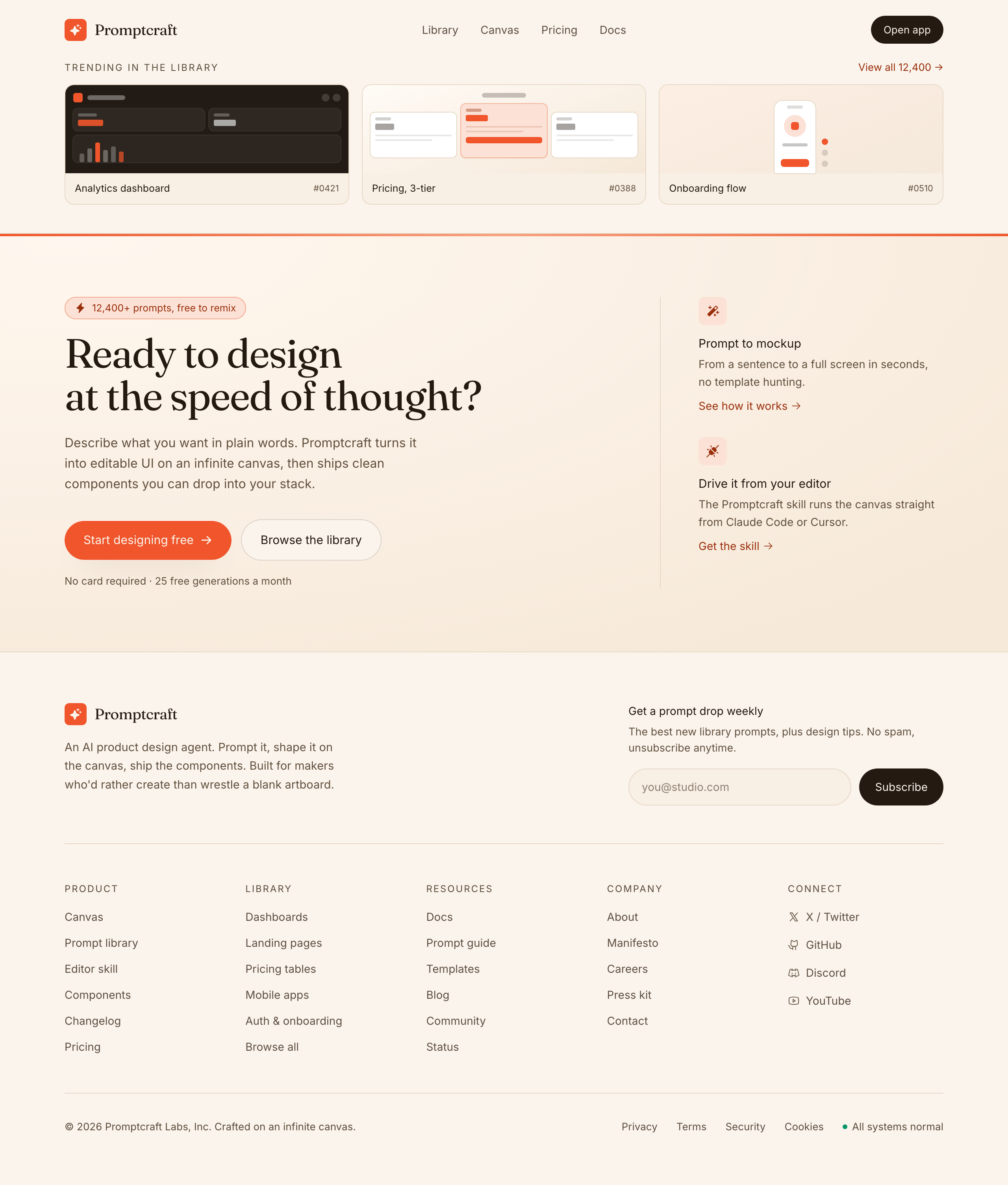 Cream Paper & Coral Mega Footer