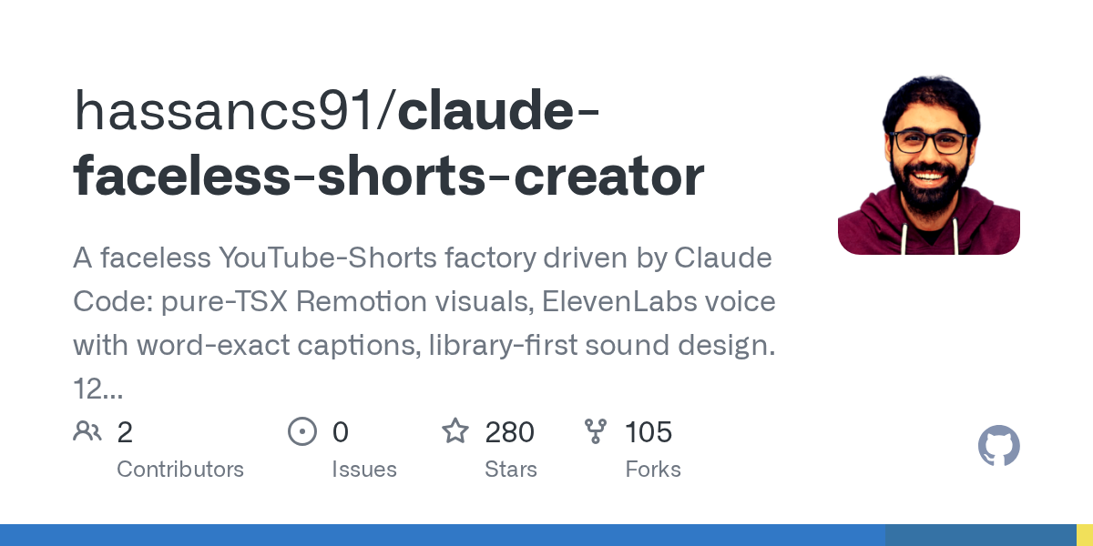 Faceless Shorts Factory · Pure TSX Short-Form Video Skill