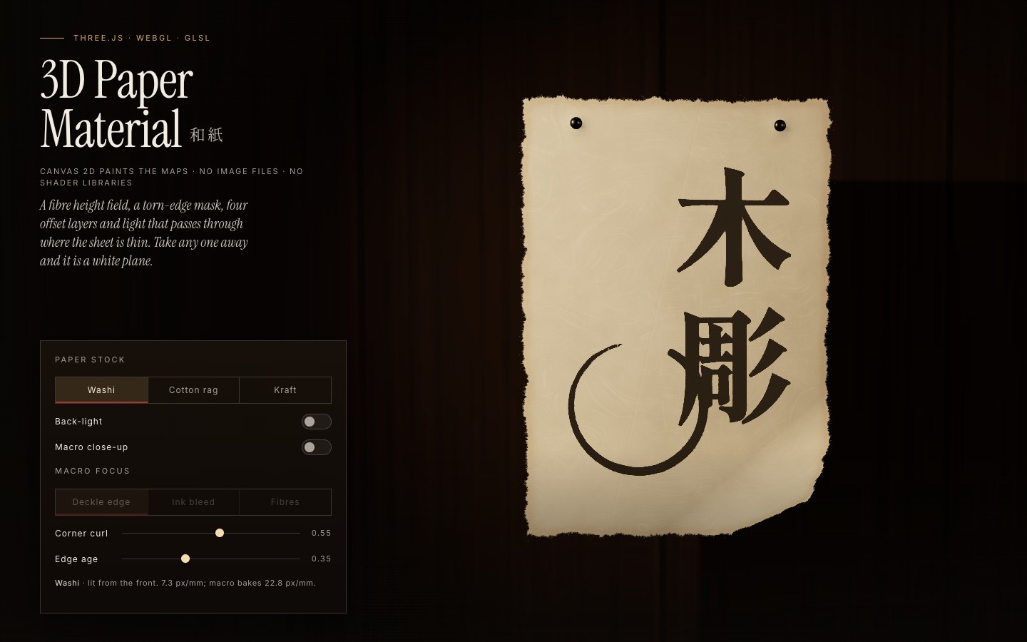 Paper Material Skill · Three.js