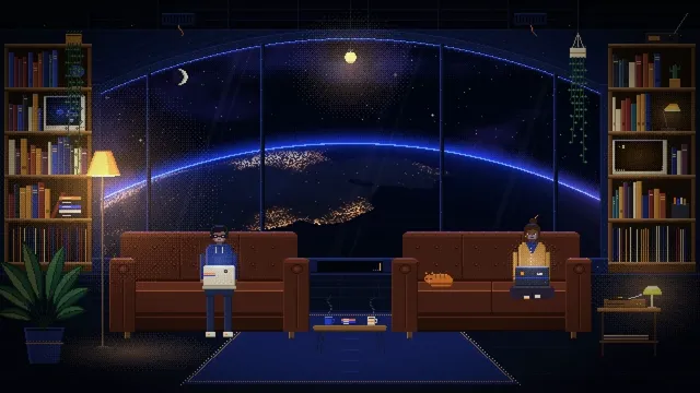 Orbital Lounge Lofi Loop Background