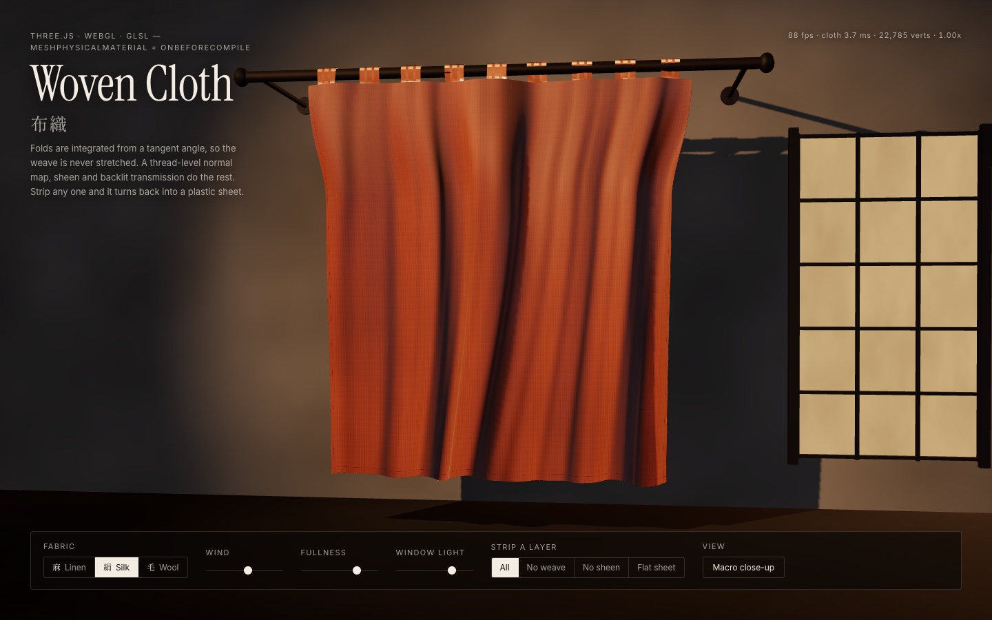 Cloth Material Skill · Three.js
