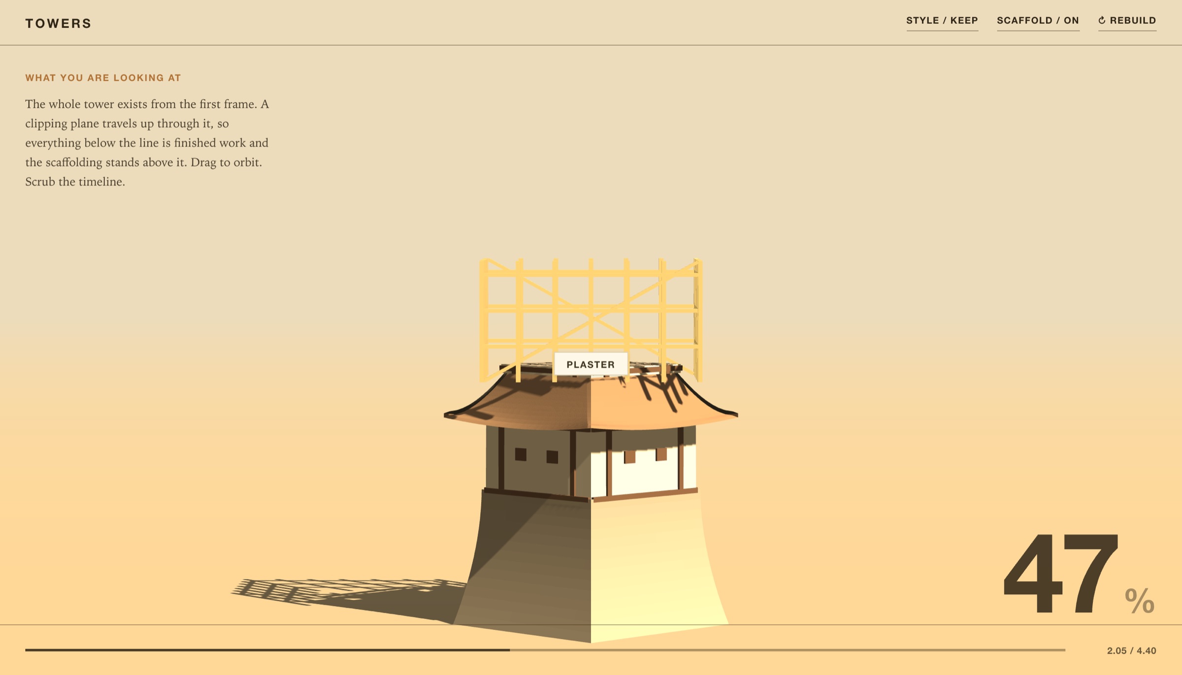 Procedural Architecture Growth · Three.js