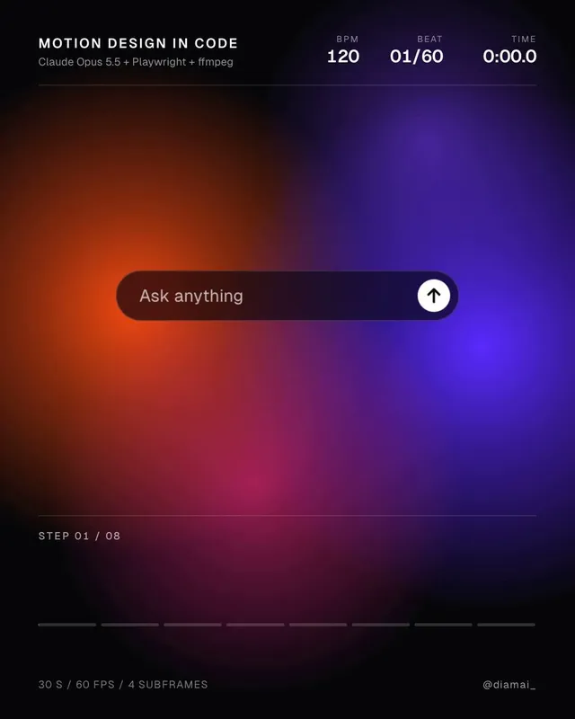 Music Beat Sync Motion Design · 30-Second Code Animation