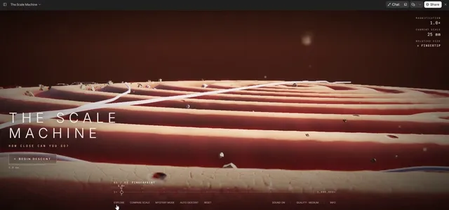 Fingertip to Atom Microscope Zoom Animation